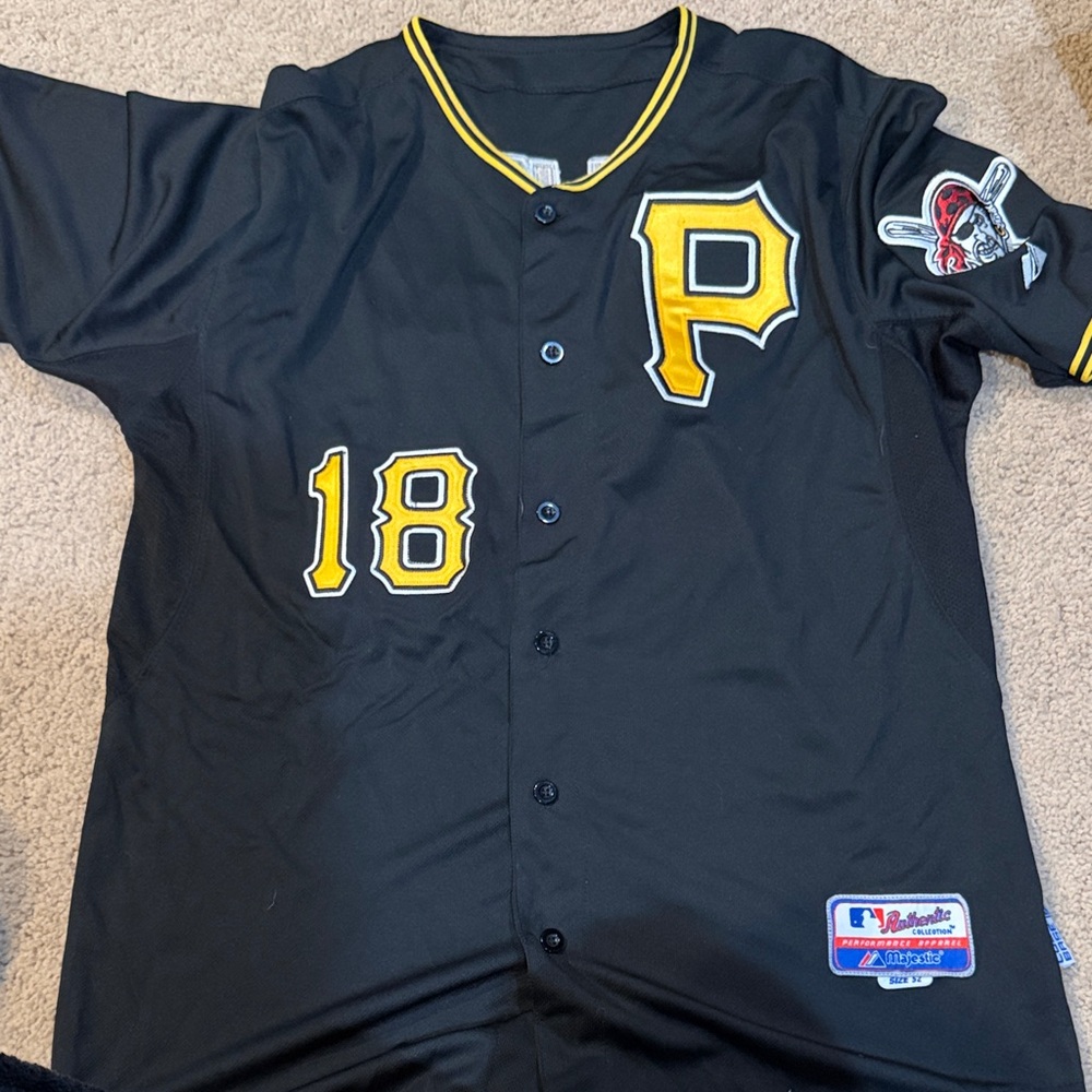 Pittsburgh Pirates Black & Gold Baseball Jersey #18 Neil Walker